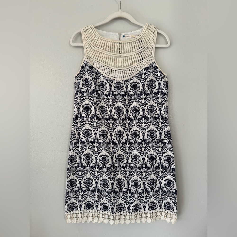 Chelsea & Violet Crochet Trim Mini Dress
